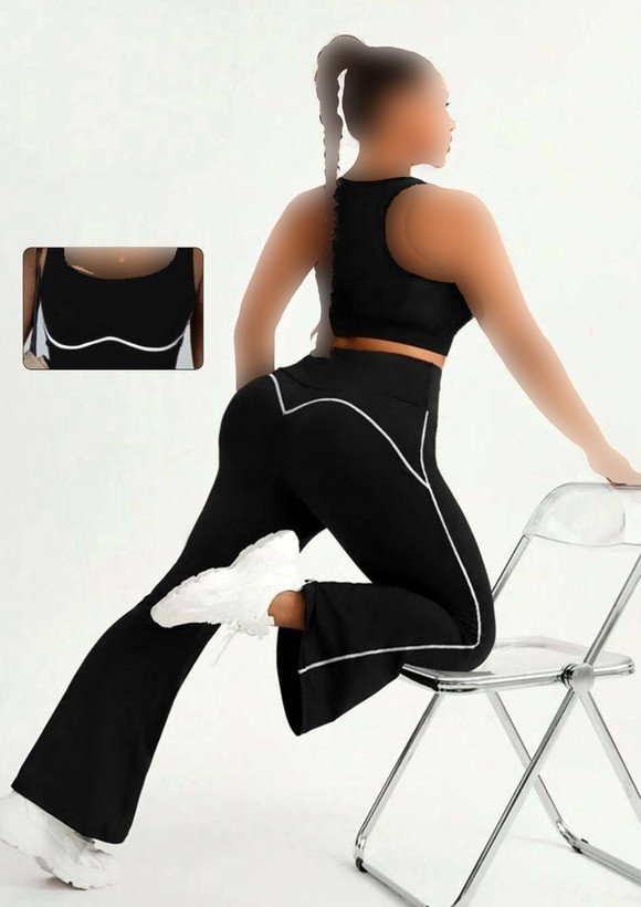 ست نیمتنه و شلوار دمپا گشاد ورزشی زنانه (کد5206)